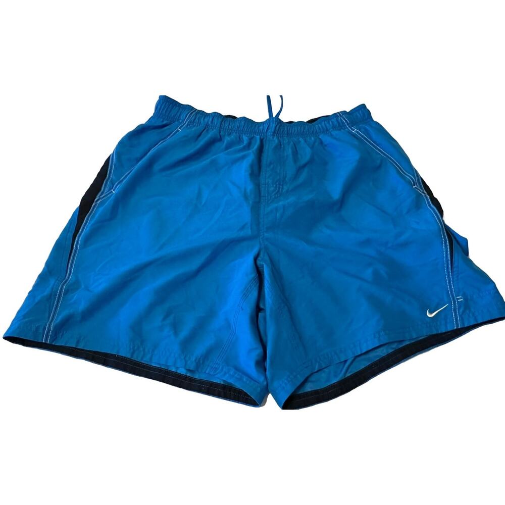Nike Mens Swim Trunk Shorts 2XL Mesh Lined Royal Blue XXL GUC Pocket Drawstring‎
